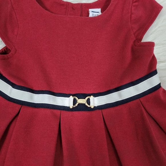 Janie & Jack Red Knit A-Line Pleated Dress - Picture 2 of 5